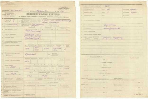 Индивидуальная карточка